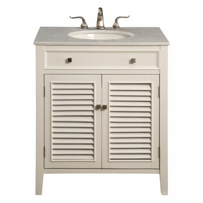 Single Sink Vanities: Single Bathroom Vanity Set - White