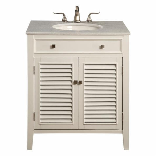 Single Sink Vanities: Single Bathroom Vanity Set - White