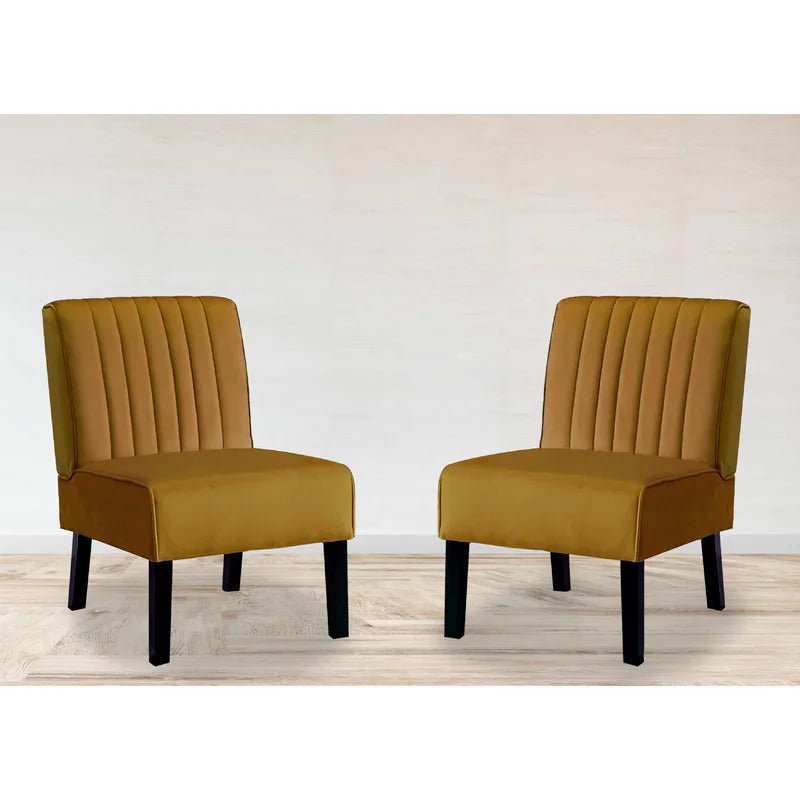 Slipper Chair: 21'' Wide Velvet Slipper Chair (Set of 2)