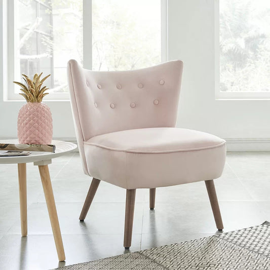 Slipper Chair: 25.5'' Wide Tufted Velvet Slipper Chair