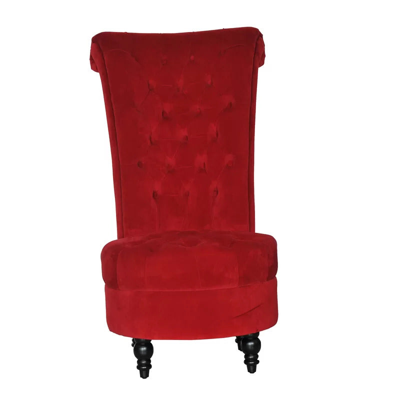 Slipper Chair: 25'' Wide Tufted Velvet Slipper Chair
