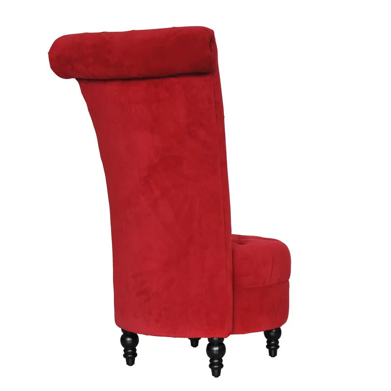 Slipper Chair: 25'' Wide Tufted Velvet Slipper Chair