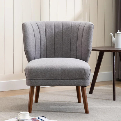 Slipper Chair: 29.25'' Wide Tufted Chenille Slipper Chair