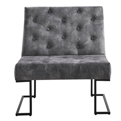 Slipper Chair: 29.33'' Wide Tufted Velvet Slipper Chair
