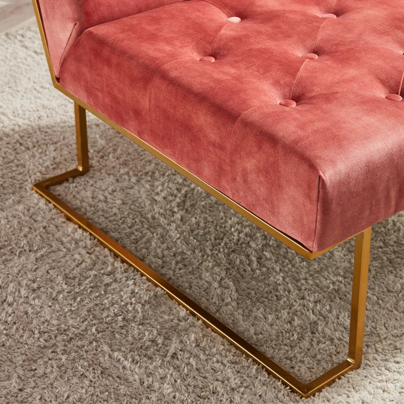 Slipper Chair: 29.33'' Wide Tufted Velvet Slipper Chair