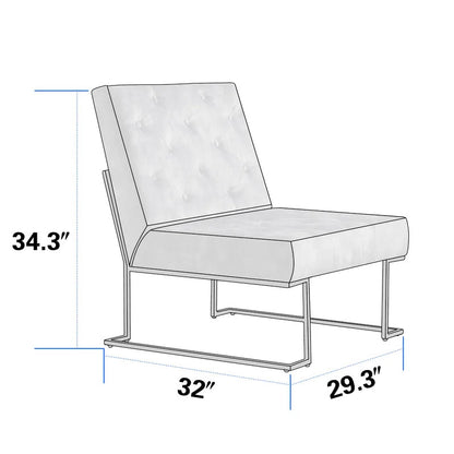 Slipper Chair: 29.33'' Wide Tufted Velvet Slipper Chair
