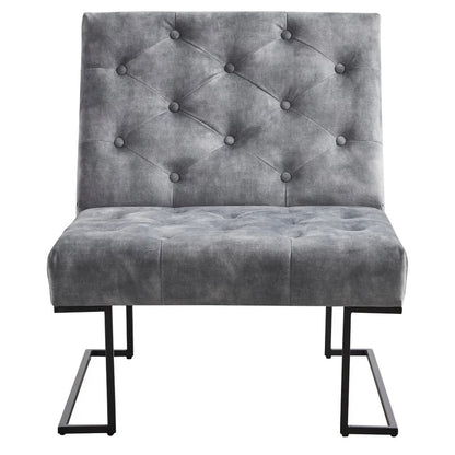 Slipper Chair: 29.33'' Wide Tufted Velvet Slipper Chair