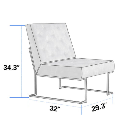 Slipper Chair: 29.33'' Wide Tufted Velvet Slipper Chair