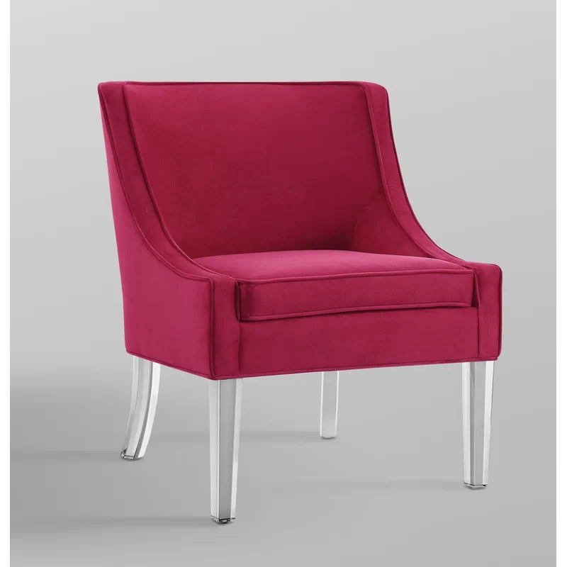 Slipper Chair: Wide Velvet Slipper Chair