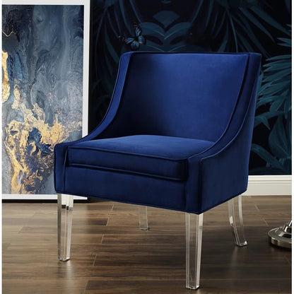Slipper Chair: Wide Velvet Slipper Chair