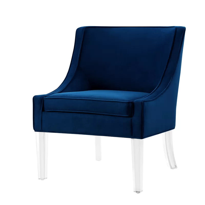 Slipper Chair: Wide Velvet Slipper Chair