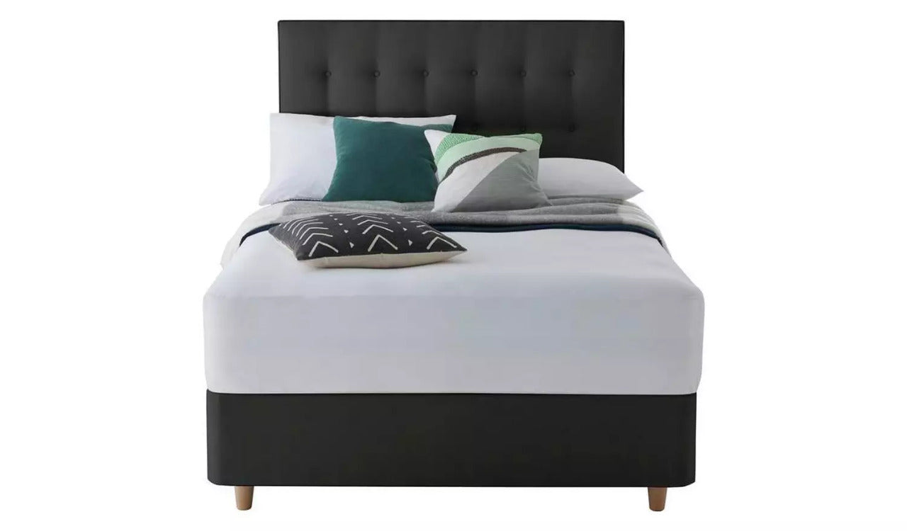 Small Double Bed: Ebony 2 Drawer Small Double Bed