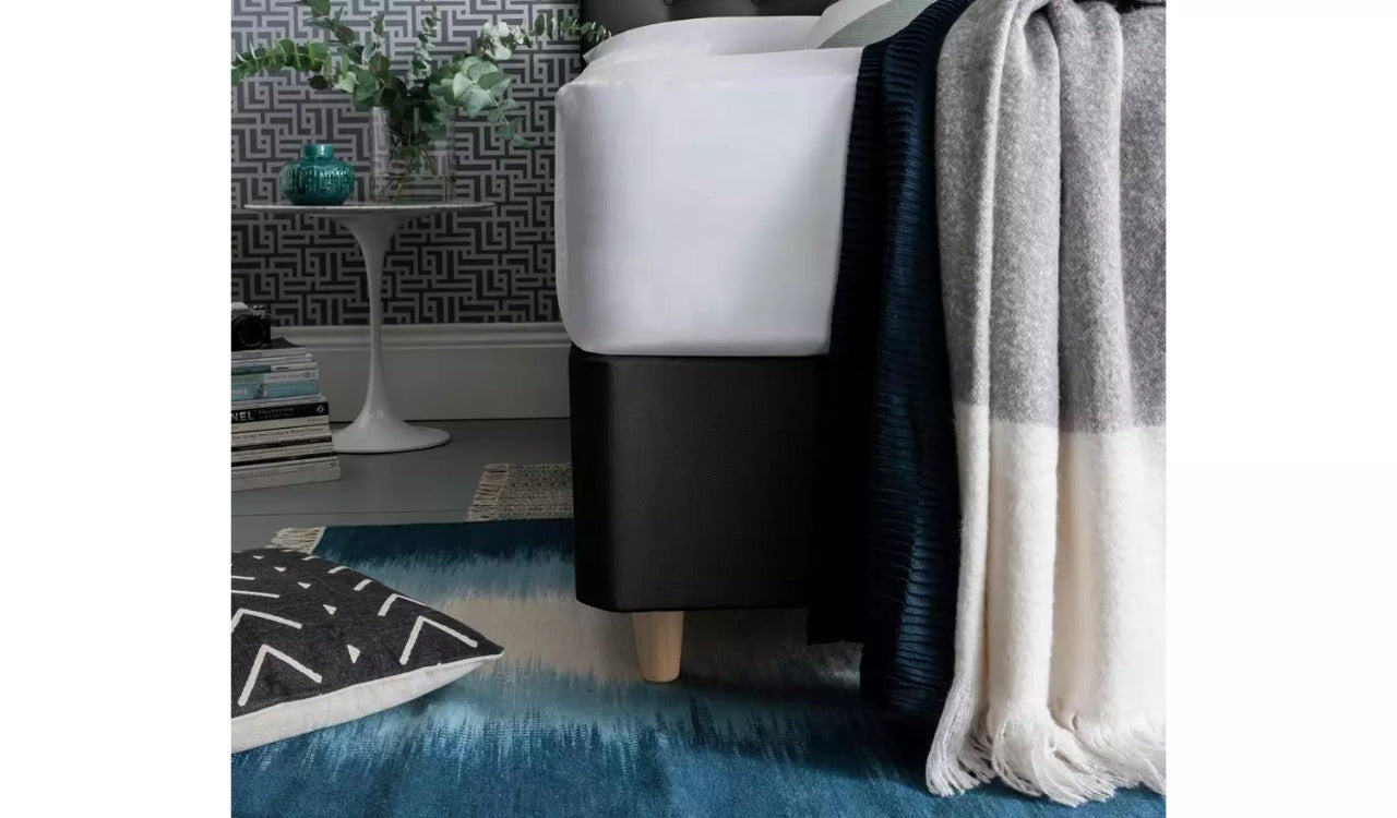 Small Double Bed: Ebony 2 Drawer Small Double Bed