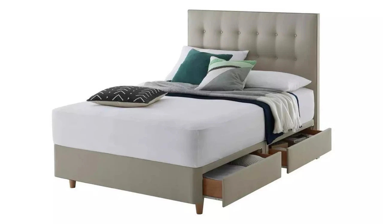 Small Double Bed: Slate Grey 2 Drawer Small Double Bed