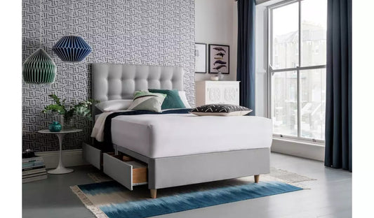 Small Double Bed: Slate Grey 4 Drawer Small Double Bed