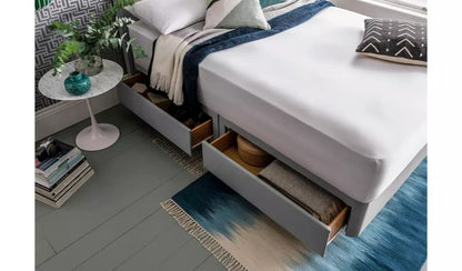 Small Double Bed: Slate Grey 4 Drawer Small Double Bed
