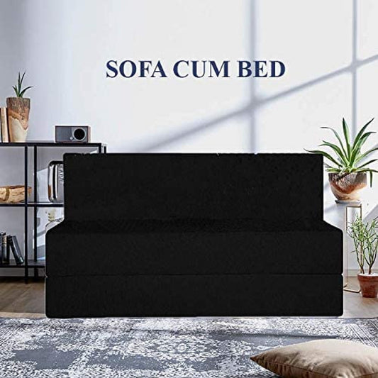 Sofa Cum Bed: Three Seater Sofa Cum Bed Set and Sleep Comfortably | Perfect for Guests (Black) | 5'X6' BuyFacturer Three Seater Sofa Cum Bed Set and Sleep Comfortably | Perfect for Guests (Black) |