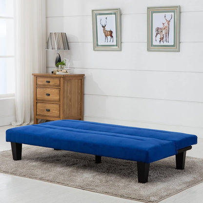 Sofa Cum Beds Bed Legs Upholstered Microfiber Sleeper Adjustable, Blue 