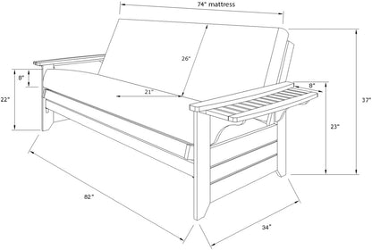 Sofa Cum Beds Black Finish, Linen Charcoal 