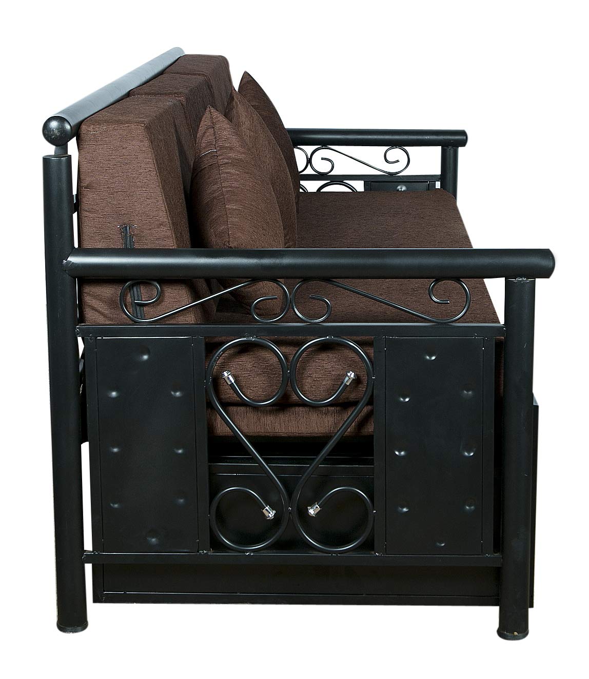 Sofa Cum Beds: Brown Sofa Cum Bed with Hydraulic Storage