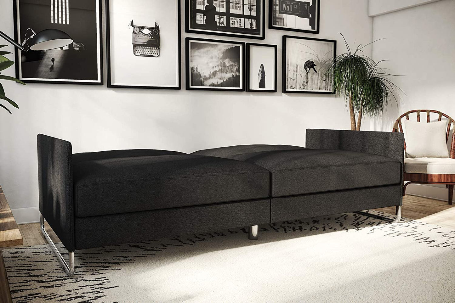 Sofa Cum Beds Convertible Futon Sofa Bed, Grey Linen