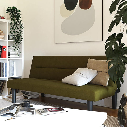 Sofa Cum Beds Couch Linen Futon, Green