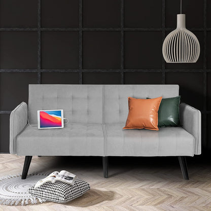 Sofa Cum Beds Furniture for Small Space, Apartment, Dorm, Living Room, Office, Light Grey