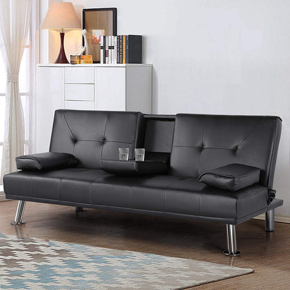 Sofa Cum Beds Reversible Daybed Guest Bed, 3 Angles Adjustable , Black 