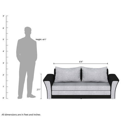 Sofa Cum bed: Fabric 3 Seater Sofa Cum for Living Room (Cream - Brown)