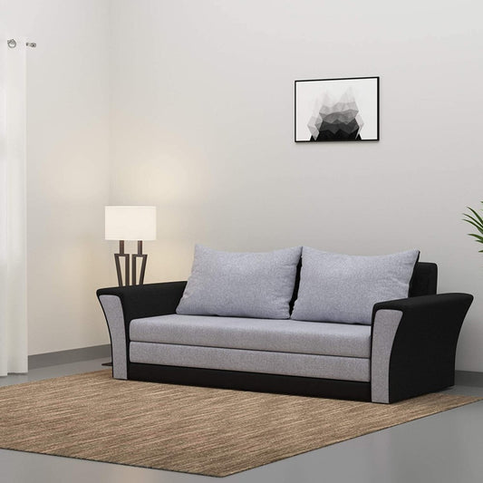 Sofa Cum bed: Fabric 3 Seater Sofa Cum for Living Room (Cream - Brown)