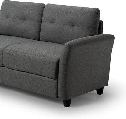 2 Seater Sofa : Loveseat Sofa Tufted Cushions Lyon Blue