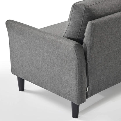 2 Seater Sofa :  Dark Grey Fabric 2 Seater Sofa Set