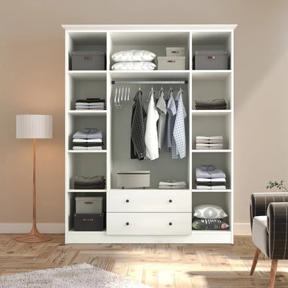 4 Door Wardrobe: Standard 4 Door Manufactured Wood Wardrobe