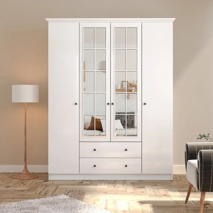 4 Door Wardrobe: Standard 4 Door Manufactured Wood Wardrobe