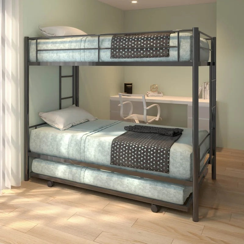 Bunk Bed: Standard Bunk Bed with Trundle(Metal)