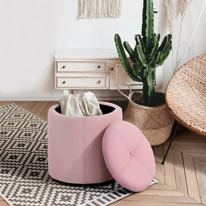 Storage Ottomans 14.1'' Wide Round Storage Ottoman with Storage