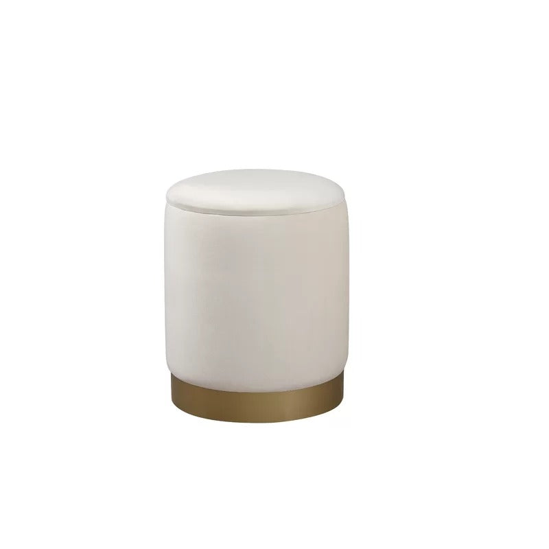 Storage Ottomans: 14'' Wide Round Storage Ottoman with Storage