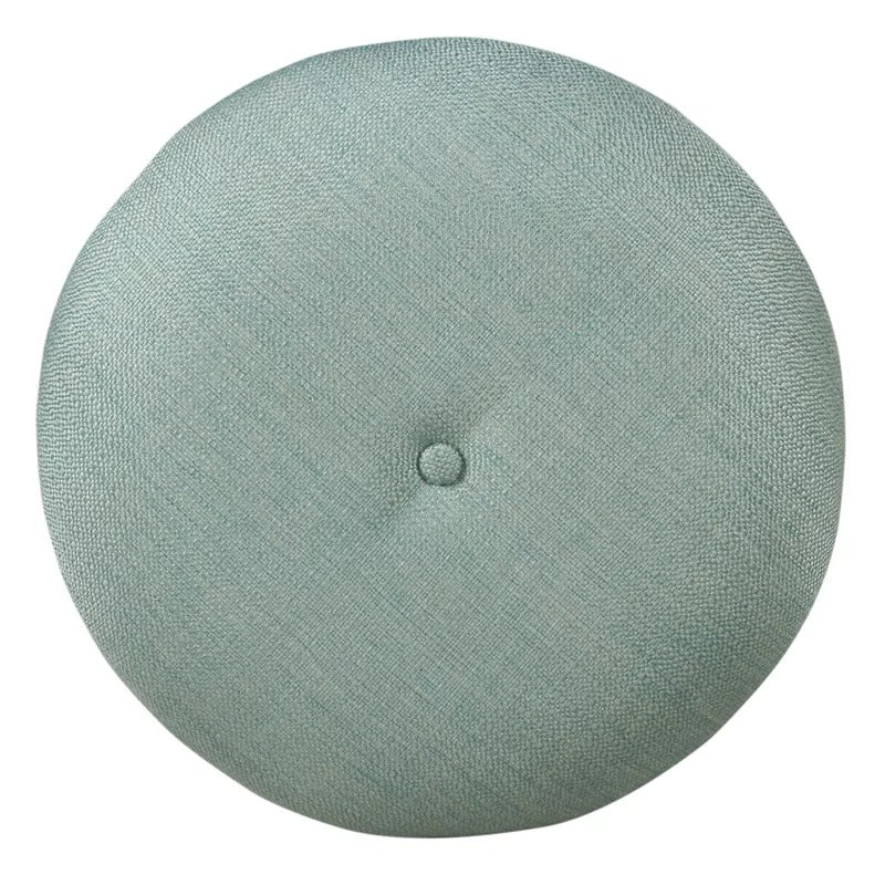 Storage Ottomans: 18'' Wide Tufted Round Footstool with Storage