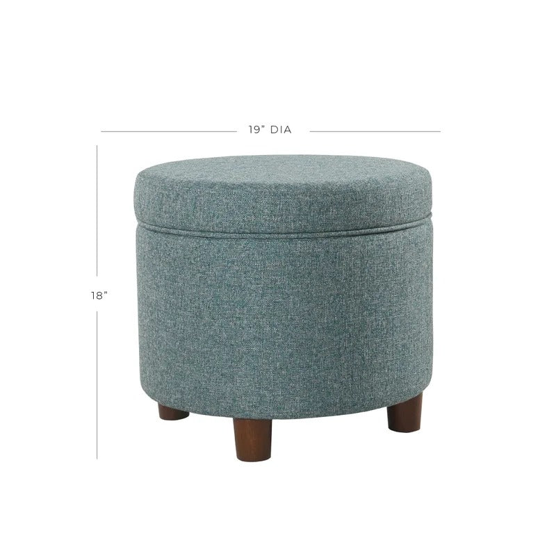 Storage Ottomans: 19'' Wide Round Storage Ottoman with Storage