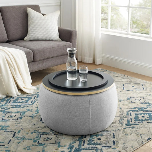 Storage Ottomans 25.5'' Wide Round Storage Ottoman with Storage