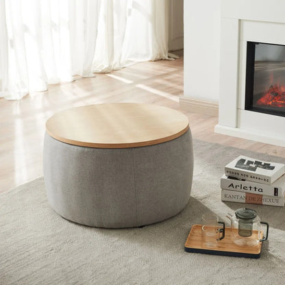 Storage Ottomans 25.5'' Wide Round Storage Ottoman with Storage