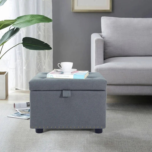 Storage Ottomans 25'' Wide Tufted Rectangle Storage Ottoman with Storage