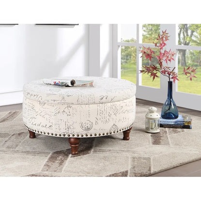 Storage Ottomans 32'' Wide Round Storage Ottoman with Storage