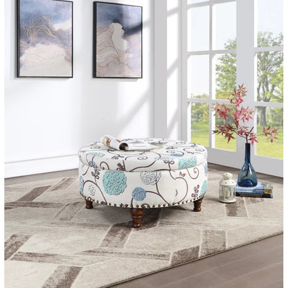 Storage Ottomans 32'' Wide Round Storage Ottoman with Storage