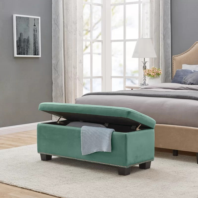 Storage Ottomans: 40'' Wide Tufted Rectangle Storage Ottoman with Storage
