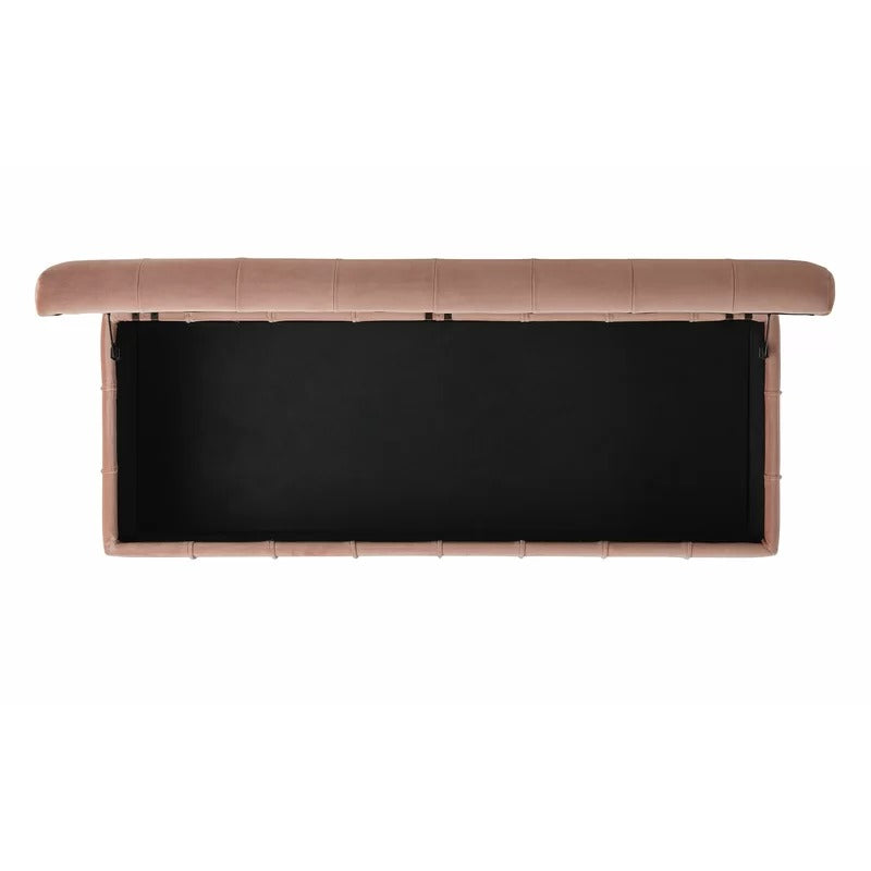 Storage Ottomans: 52'' Wide Velvet Tufted Rectangle Storage Ottoman with Storage