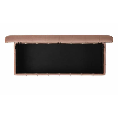 Storage Ottomans: 52'' Wide Velvet Tufted Rectangle Storage Ottoman with Storage