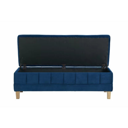 Storage Ottomans: 52'' Wide Velvet Tufted Rectangle Storage Ottoman with Storage