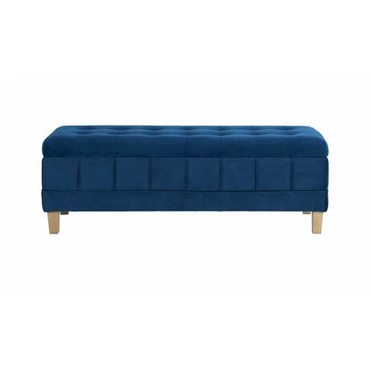 Storage Ottomans: 52'' Wide Velvet Tufted Rectangle Storage Ottoman with Storage