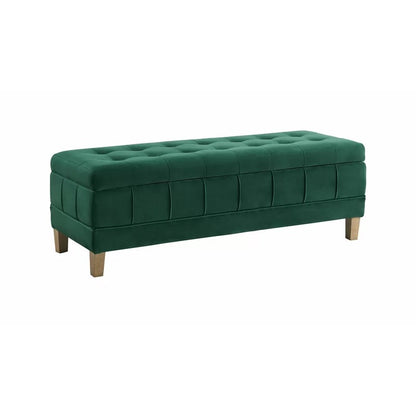 Storage Ottomans: 52'' Wide Velvet Tufted Rectangle Storage Ottoman with Storage